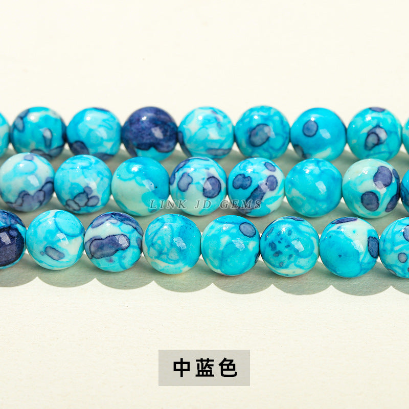 Synthetic color rain color stone loose beads jade beads