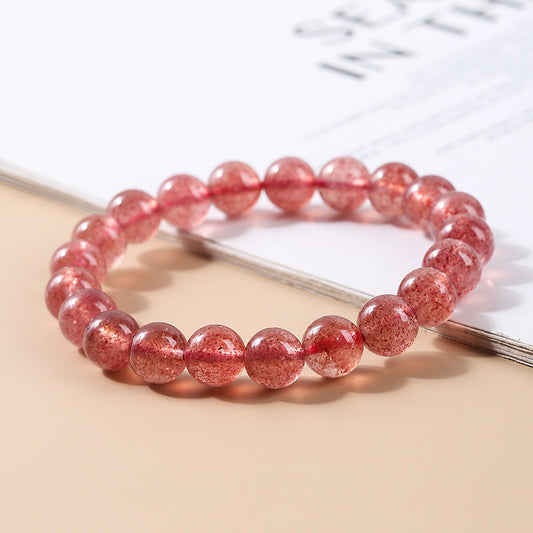 Strawberry crystal bracelet Tourmaline bracelet Garnet crystal bracelet