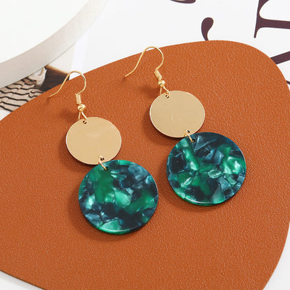 Round long acetate earrings