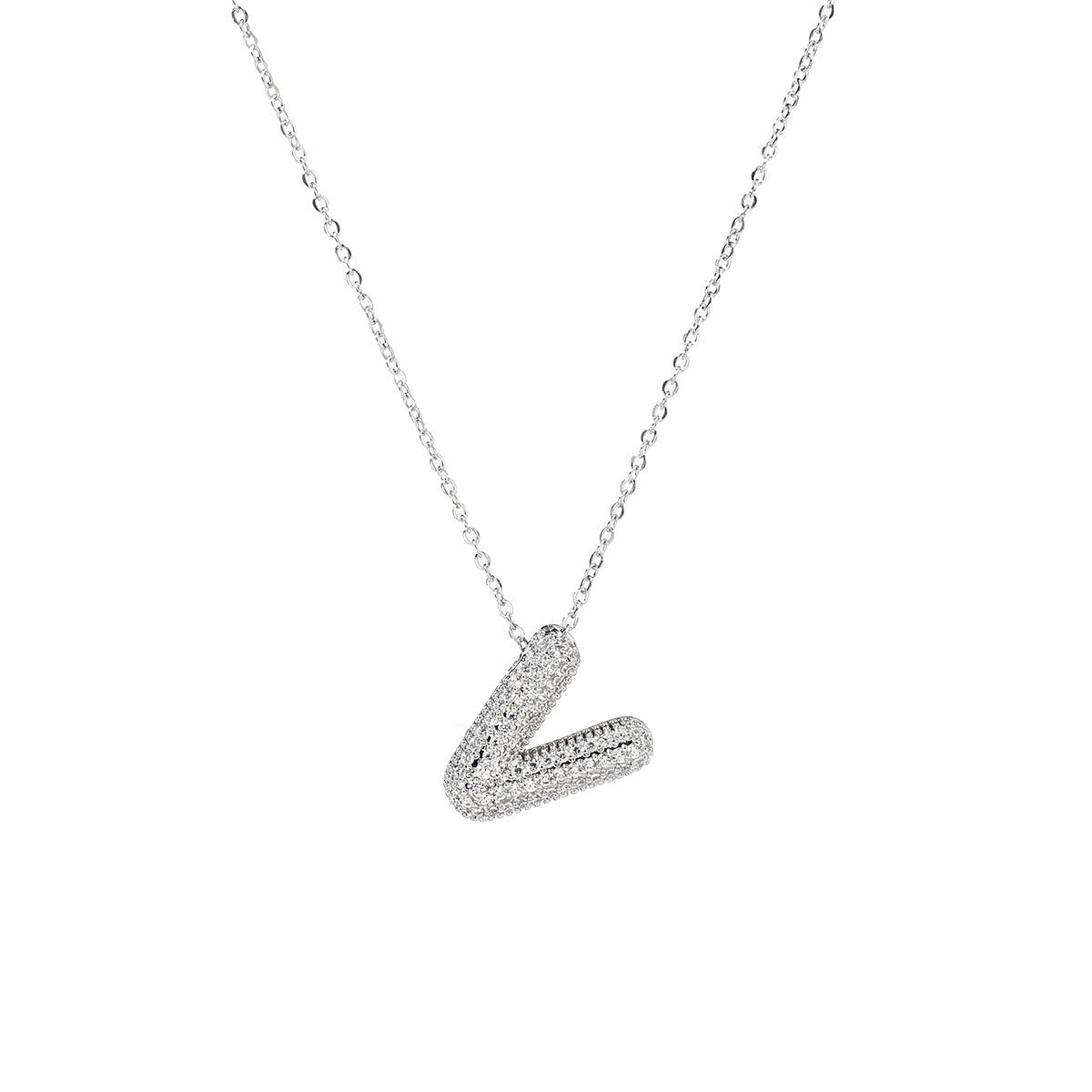 A-Z Copper Zircon Letter Necklace Pendant