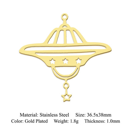 fashion 5 pcs/pack star moon titanium steel pendant planet DIY