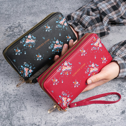 Large capacity flower wallet long