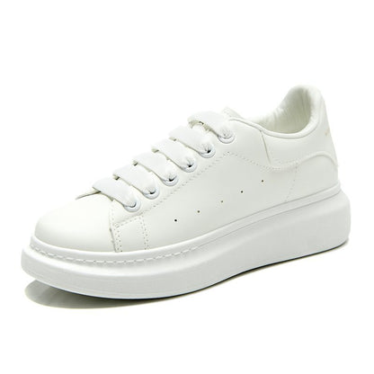 Zapatos blancos de suela gruesa para hombre y mujer, calzado deportivo informal. 