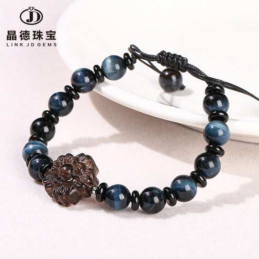 Natural stone flower woven bracelet