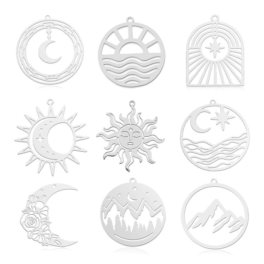 5 pcs/pack Sun Sunrise Titanium Steel Pendant