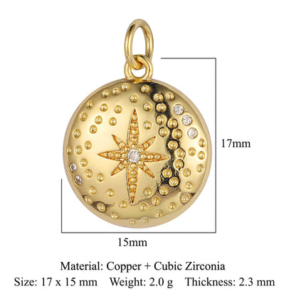 Zircon Sun Star Moon Bee Butterfly Pendant