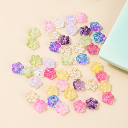 12Mm Czech Glazed Symphony Five-petaled Flower Beads