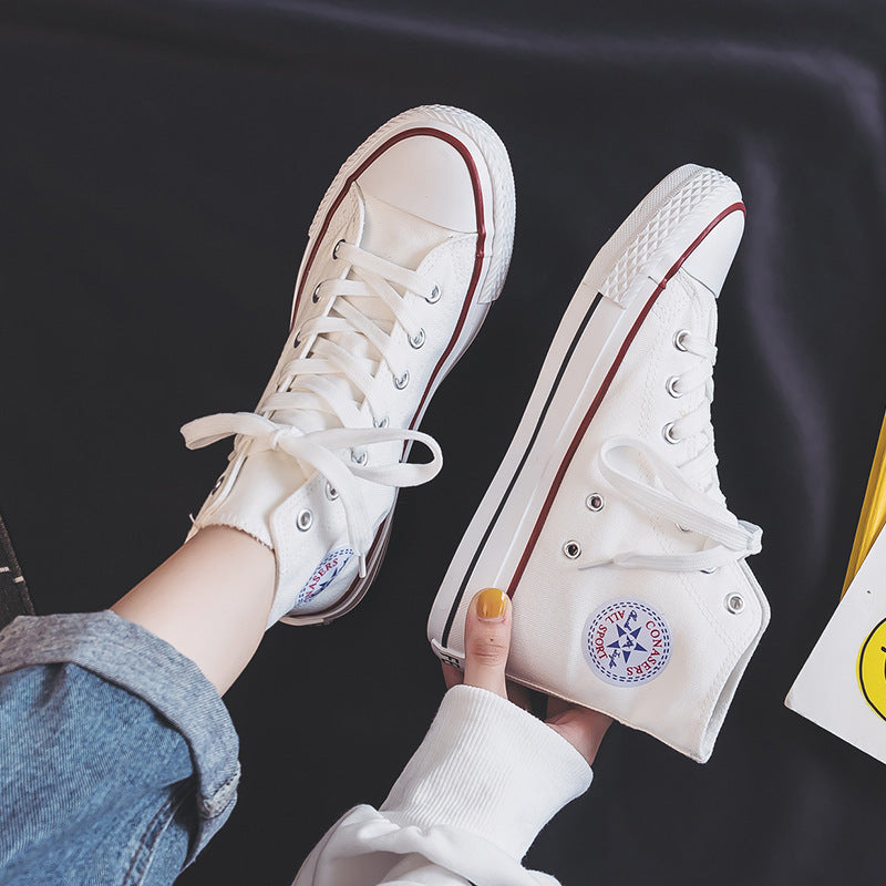 1 Korean Canvas Sneakers: Casual White Shoes for Students