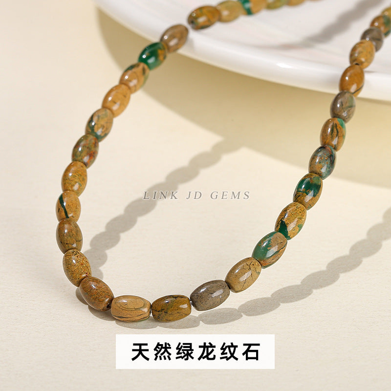 4X6mm natural Shoushan stone rice beads loose beads