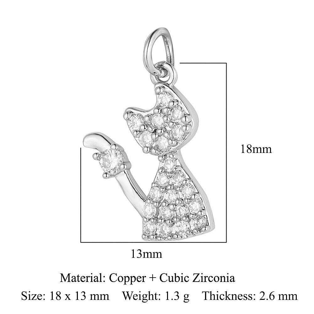 Hummingbird cat snake copper zircon necklace bracelet pendant