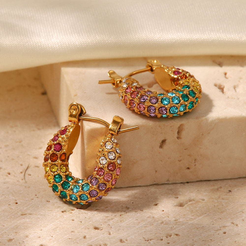 Pendientes de diamantes de colores 