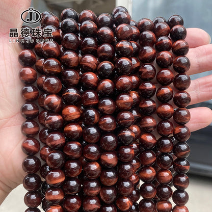 7A Natural Red Tiger's Eye Loose Beads