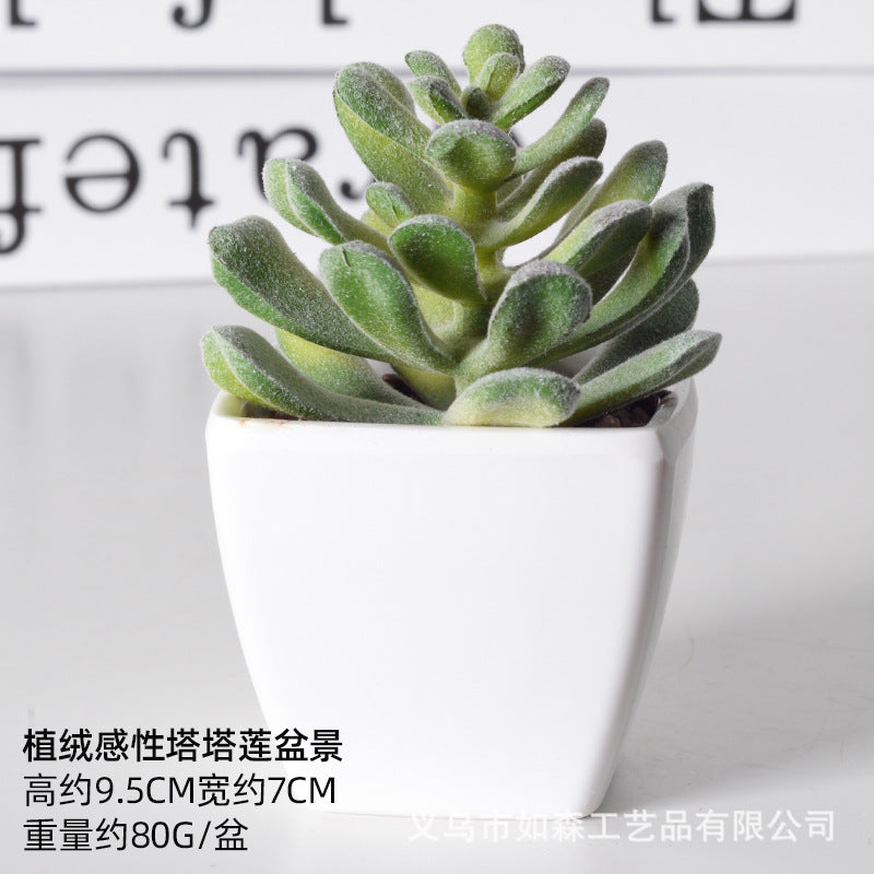 Simulation of succulent plastic bonsai artificial flowers combination