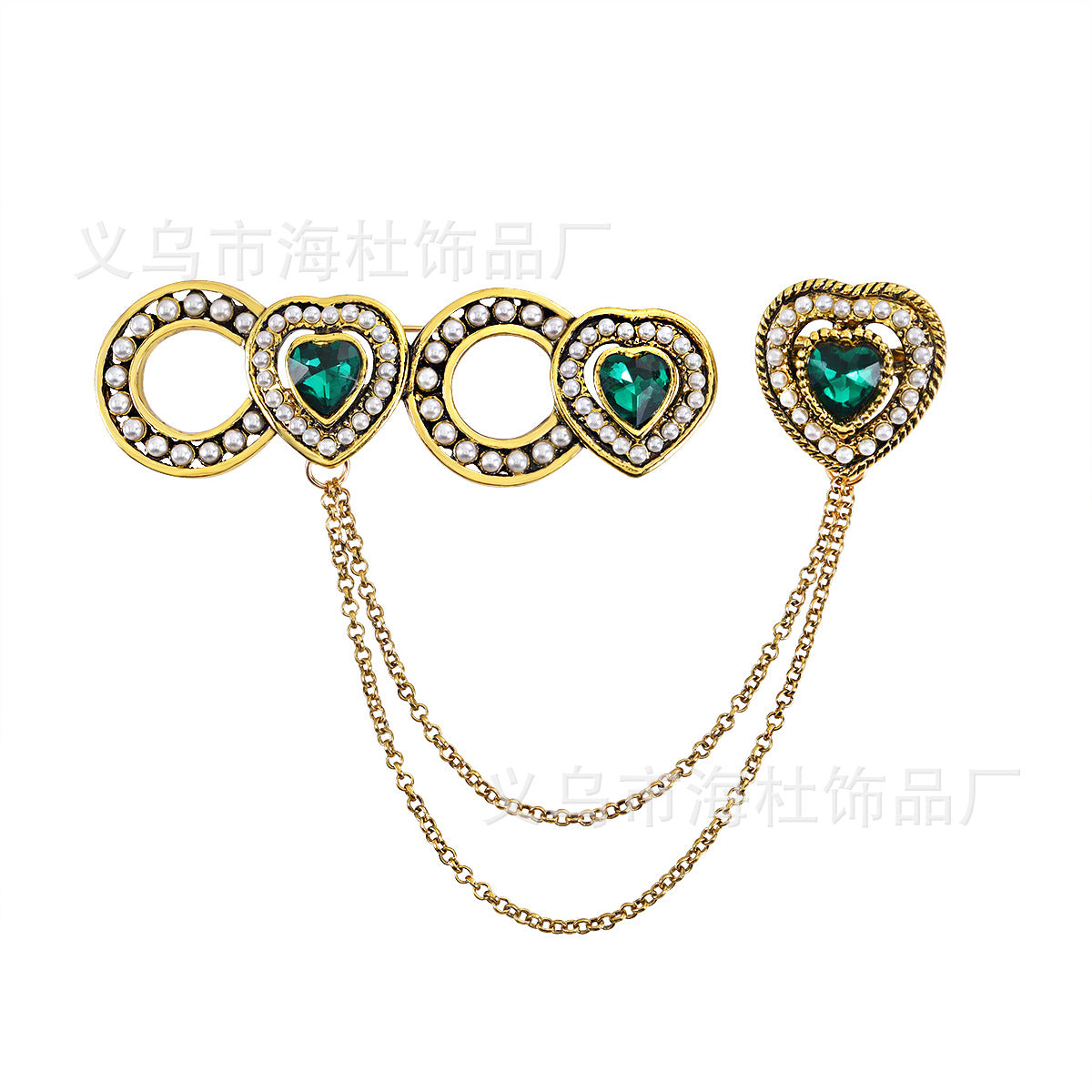 Rhinestone Chain Brooch