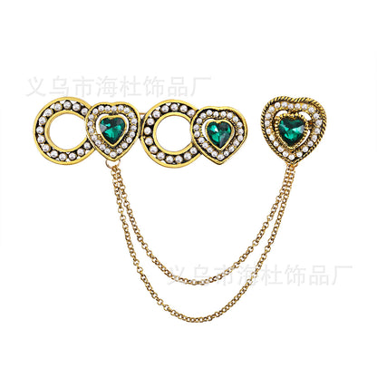 Rhinestone Chain Brooch