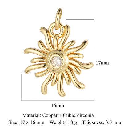 Copper zircon star rainbow pendant.