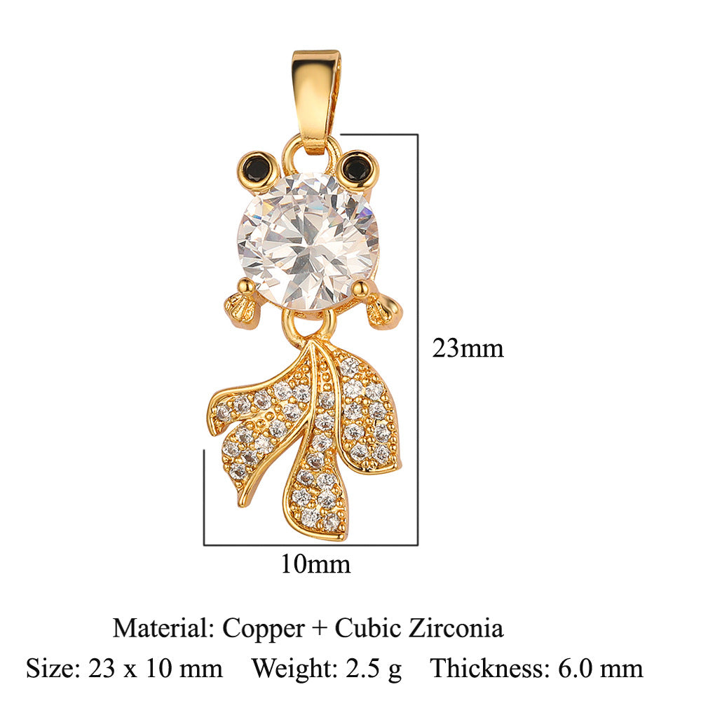 Copper zircon butterfly deer crystal pendant