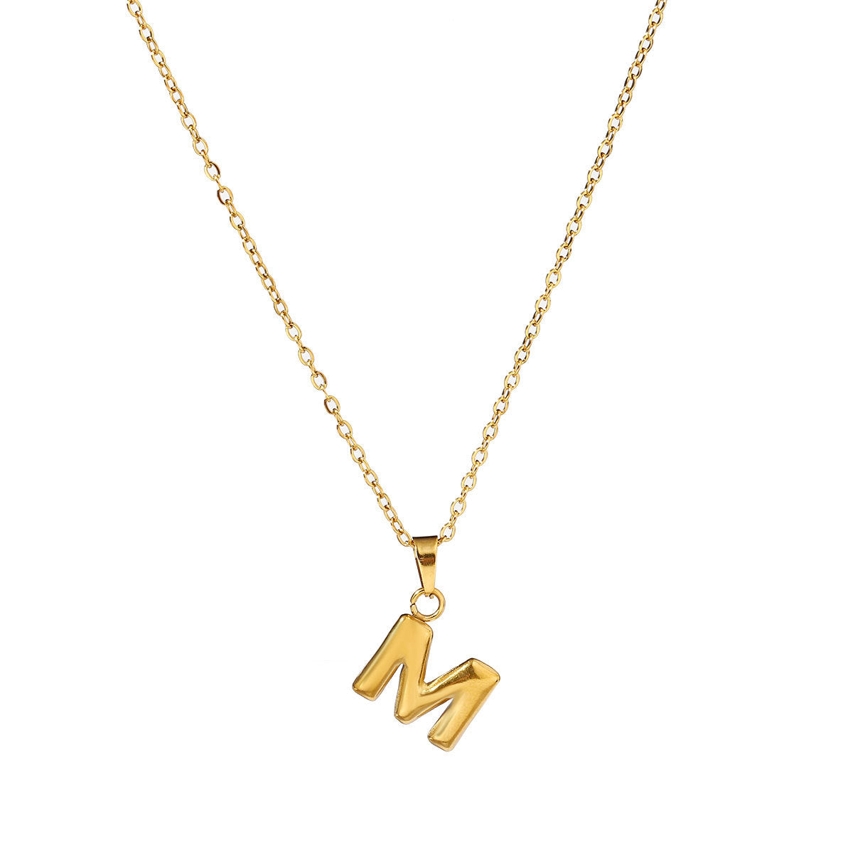 26 letter stainless steel necklace