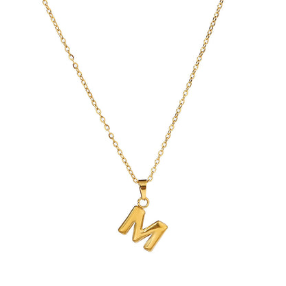 26 letter stainless steel necklace