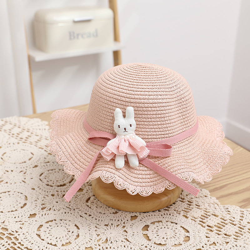 Fresh Bag Family Sun Hat Girls' Summer Beach Wave Straw Sun