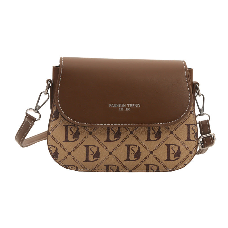 Letter texture small square bag shoulder messenger bag