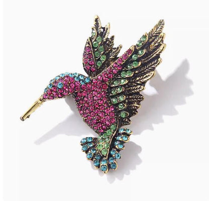 New Diamond Hummingbird Brooch