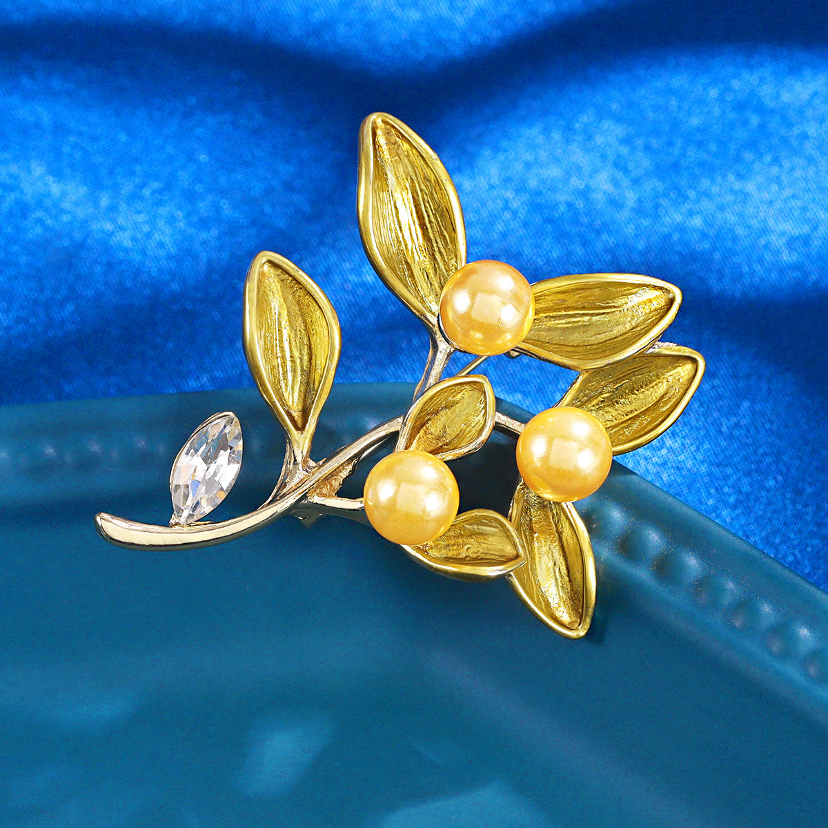 Pearl Leaf Branch Brooch