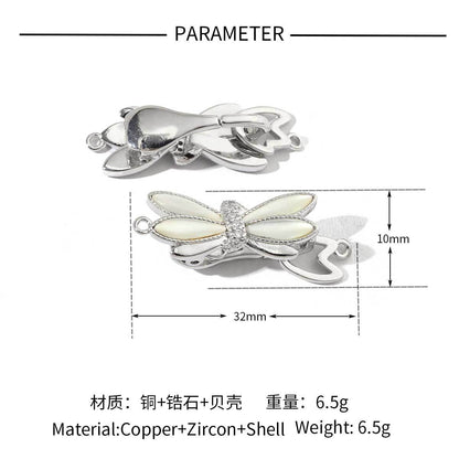 Flower shell copper zircon removable universal buckle