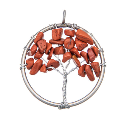 Tree of Life Pendant Natural Crystal Gravel Jewelry