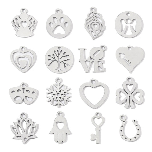 20 pcs/pack Clover hand key Titanium steel DIY pendant