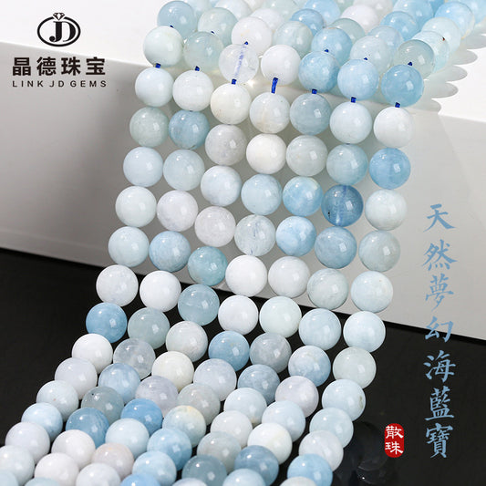 Aquamarine loose beads DIY jewelry accessories beads