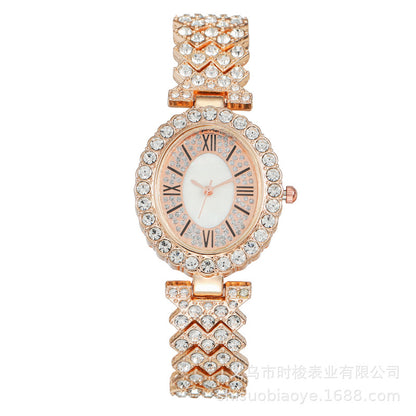 Diamond-Embedded Womens Watch Full-Diamond Bracelet