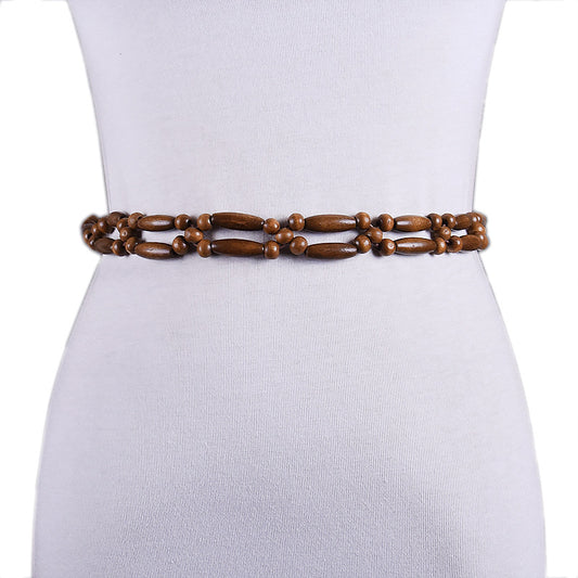 Beaded decorative woven waist chain