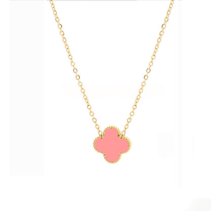 High-Quality Double-Sided Clover Necklace, Titanium Steel