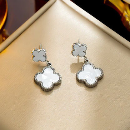 Stylish Stainless Steel Clover Earrings, Cross-border Wholesale