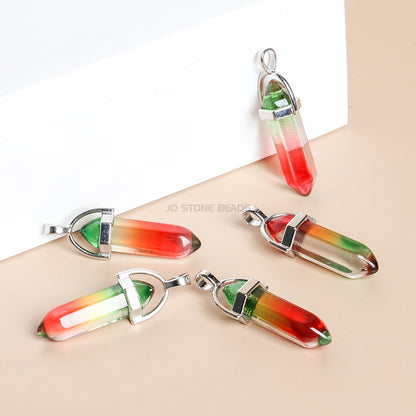 Glass hexagonal column pendant