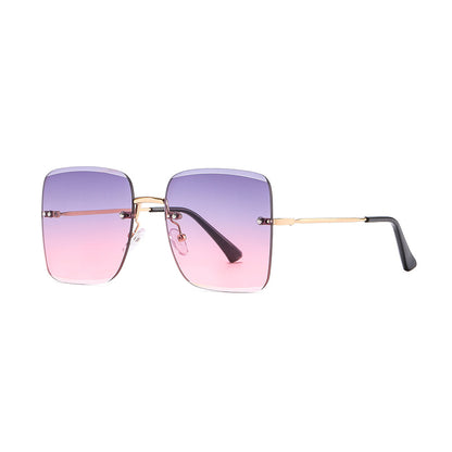 Frameless Square Gradient Sunglasses for Women