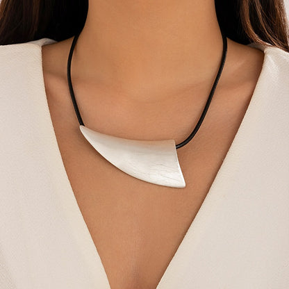 Brushed metal necklace