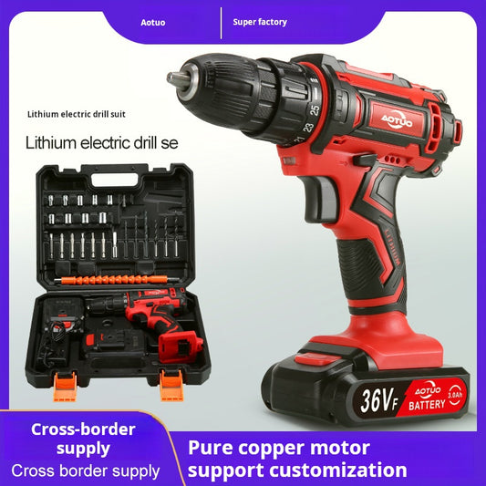 Lithium Drill Household Impact Drill Cordless Electric Screwdriver