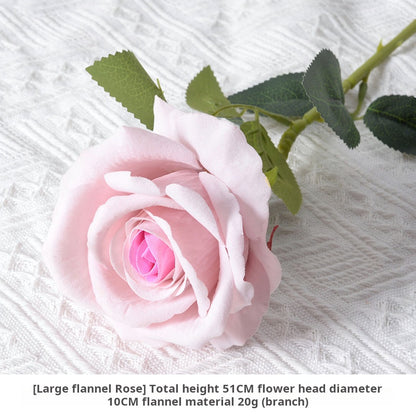 Artificial pink flower material artificial rose