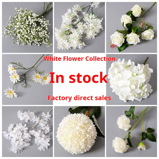 White artificial flowers