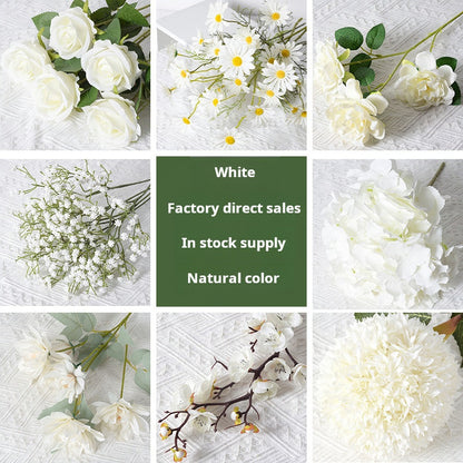 White artificial flowers