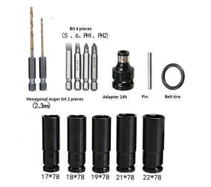 Extended Power Wrench Sockets Drill Accessory Set