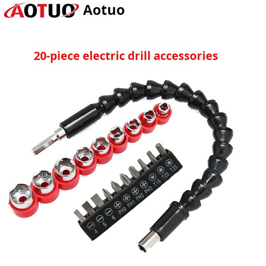 Drill Accessory Kit: Flex Shaft, Bit Set, Rotary Tool