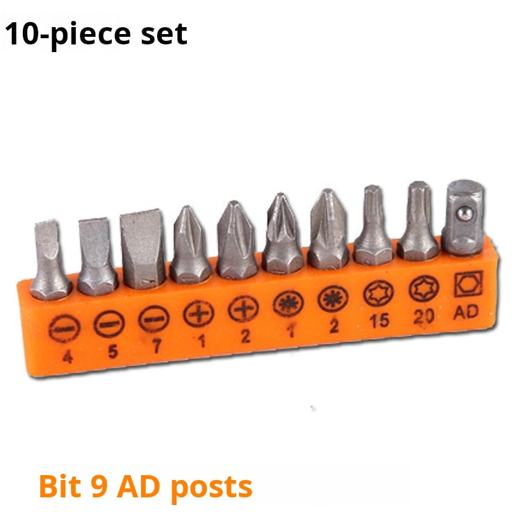 10-Piece Cross and Flat Head Screwdriver Set with Extension Rod