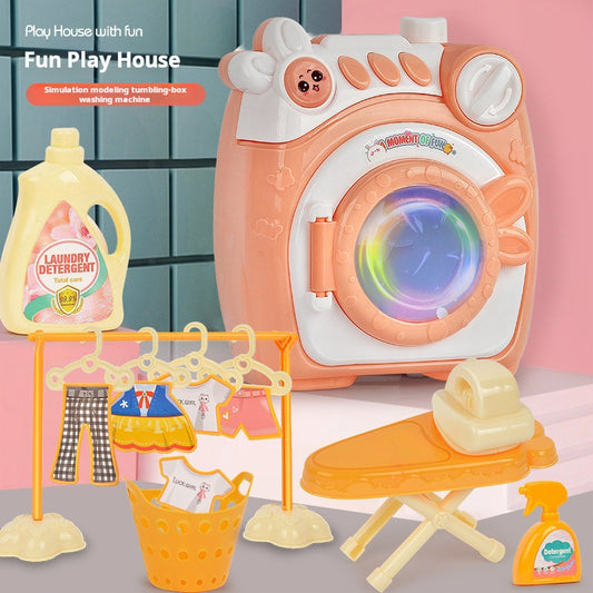 Children's Pretend Play Toy Simulation Washing Machine Mini Household Appliance Set Multidimensional Cognition