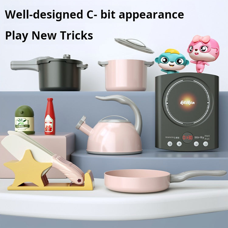 Children's Pretend Play Kitchen Toy Set Baby Breakfast Simulation Food Boys and Girls Fruit Vegetable Cutting Cooking Set