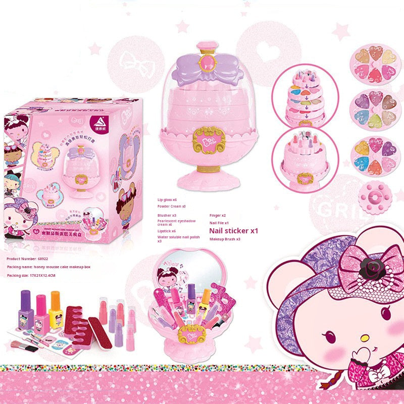 Children's Makeup Toy Set: Princess Beauty Makeup Lipstick Girls' Nail Polish Pretend Play Handheld Makeup Case