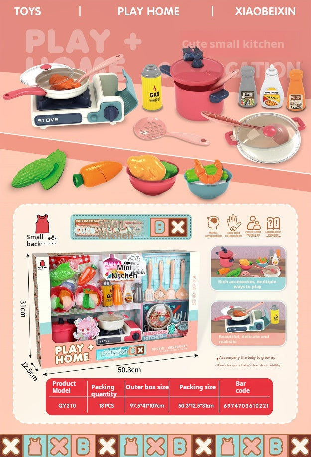 Pretend Play Toy Set: Simulation Home Appliances including Air Fryer, Juicer, Refrigerator for Kitchen Cooking Children