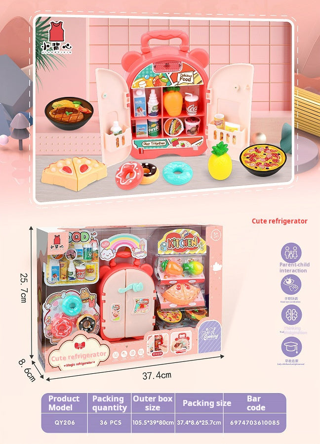 Pretend Play Toy Set: Simulation Home Appliances including Air Fryer, Juicer, Refrigerator for Kitchen Cooking Children